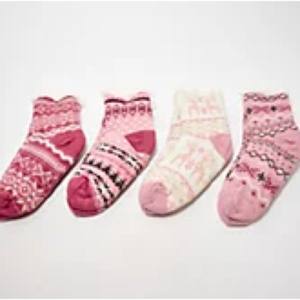 MUK LUKS Set of 4 Pair Shea Butter Infused Cabin Socks